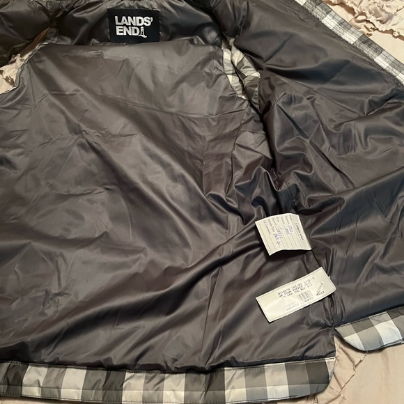 Lands' End/women’s NWT Black, White and Gray Checkered Women's Vest size S 6-8 - Picture 7 of 9